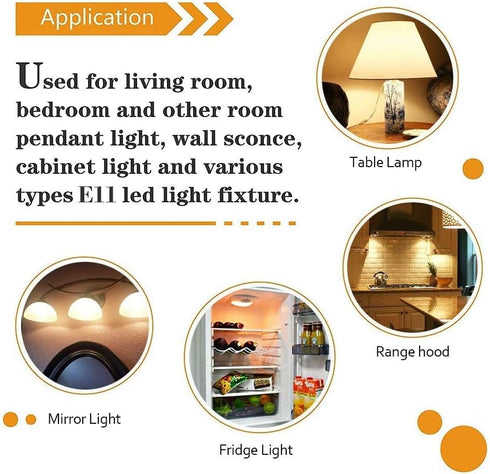 E11 LED Bulb 75W, 100W Halogen Replacement, Warm White 3000K, JD T3 T4 Mini Candelabra Base, 110V, 4 Pack.