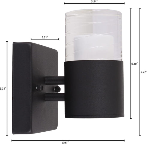 1 3000K 7" Radiance Goods Light LED in/Out Door Wall Sconce Warm White Tall