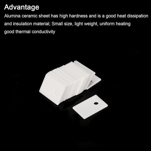 PATIKIL Alumina Ceramic Sheet Cooling Pad, 100pcs 3.8mm Hole High Hardness for MOS Transistor