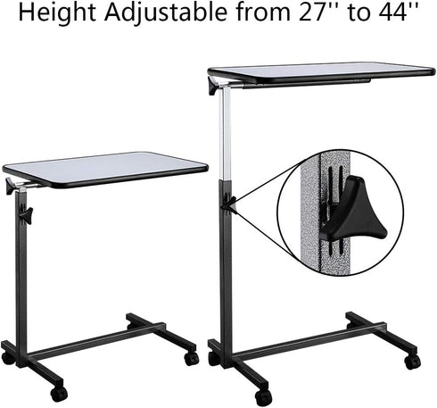 EBLSE 4 Multifunctional Adjustable Medical Bedside Table, Mobile End Table Laptop Rolling Cart, Overbed Table