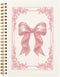 Pink Bow Coquette Journal - 5.5x8.3 Hardcover Spiral Notebook, Preppy Aesthetic Desk Accessories for Women