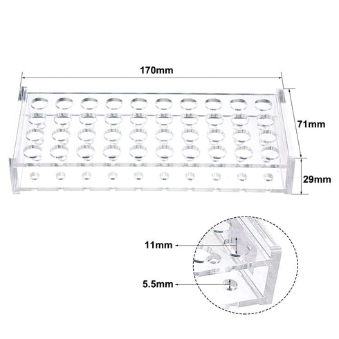 uxcell Test Tube Rack Holder - Lab Stand Acrylic 40-Well Clear for 0.2ml, 10ml