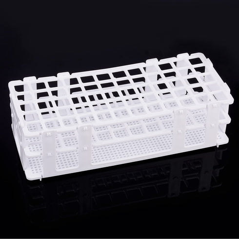 Stonylab 60-Place Test Tube Rack, 16 mm White Plastic Holder, 3-Tier Detachable Design