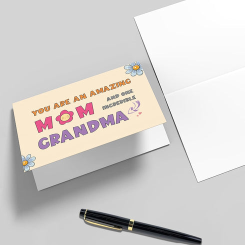 Qiliji Mother's Day Card for Grandmas, Mother's Day Card from Kid, Grandmas Birthday Cards, New Grandma Cards, You Are