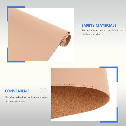 90cm 45cm KALLORY Dual-Sided Desk Pad X Non-Slip Pu Leather and Cork Desk Protector Writing Mat Large Blotter
