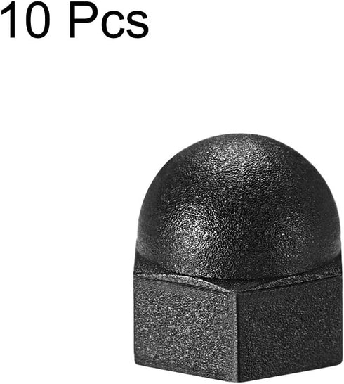 uxcell Acorn Hex Cap Nuts - 10Pcs M5 Dome Nuts, Black Nylon Hexagon Decorative Cap Nut for Screws