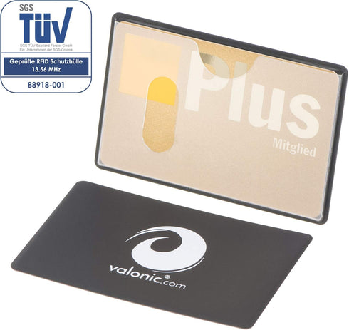 valonic Set of 6 RFID Blocking Sleeves, Credit Card Protector Sleeve for Wallet, Protection Block for Cards