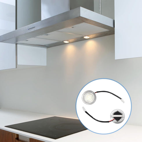 BTFO 2pcs Bulbs, 12V 1.5W 68mm Bulbs 6500K Closet Range Hood Light DC LED Range Hood Appliance Replacement Light