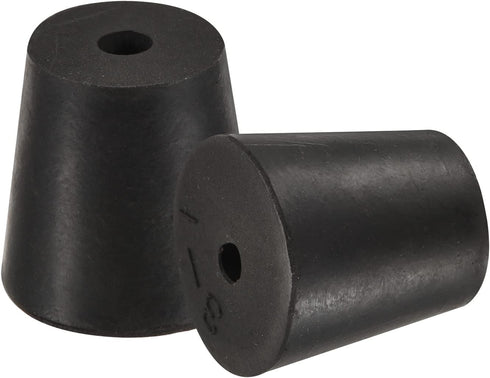 MECCANIXITY Rubber Tapered Plug, 18mm to 24mm with Hole for Test Tubes, Black, 5 Pieces
