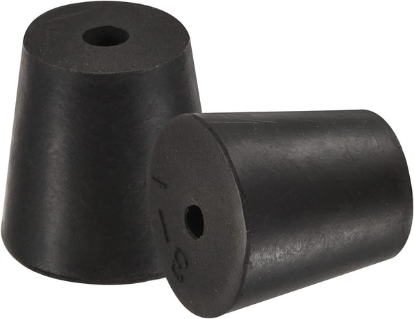 MECCANIXITY Rubber Tapered Plug, 18mm to 24mm with Hole for Test Tubes, Black, 5 Pieces