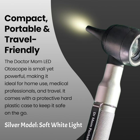 Doctor Mom Otoscope 4th Generation Doctor Mom LED Pocket Pro Otoscope with Both Adult and Pediatric Disposable Specula