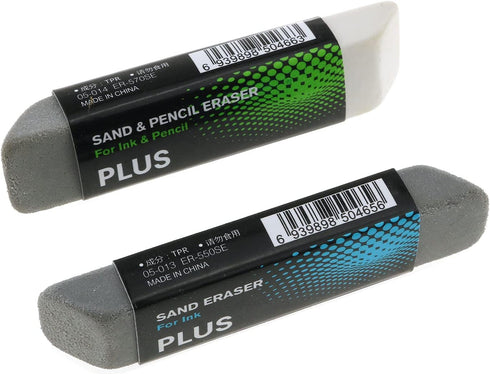 E-outstanding 2pcs Sand Eraser School Office Stationery Correction Supplies Sand and Rubber Particles Eraser Silica Eraser Designed to Remove Colored Pencil and Ink Markings