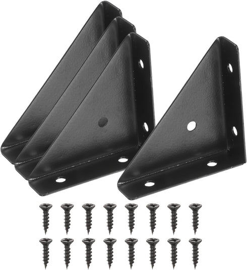 PATIKIL Corner Brace Brackets, 4Pcs 66mm x 66mm Carbon Steel Triangle Corner