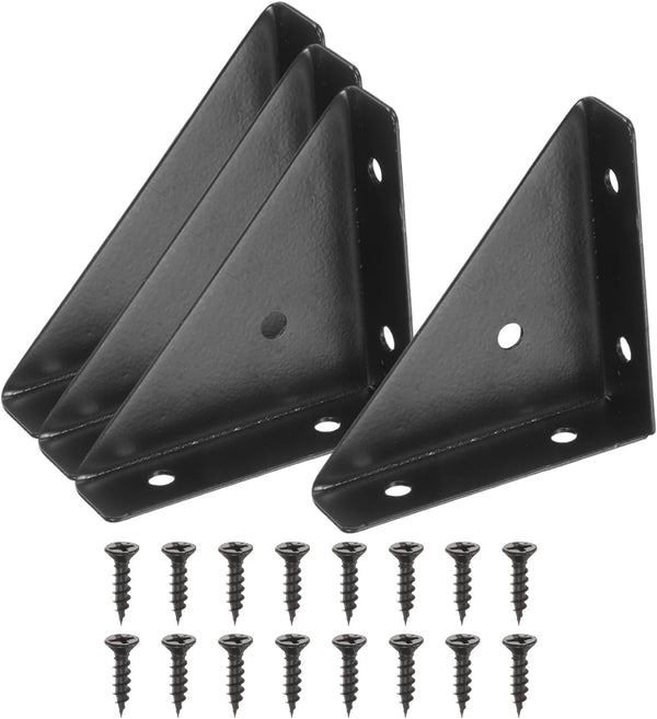 PATIKIL Corner Brace Brackets, 4Pcs 66mm x 66mm Carbon Steel Triangle Corner