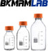 250ml Round Media Storage Bottles Pack of 3, Borosilicate Glass with GL45 Screw Cap, Max Temp 249.8°F