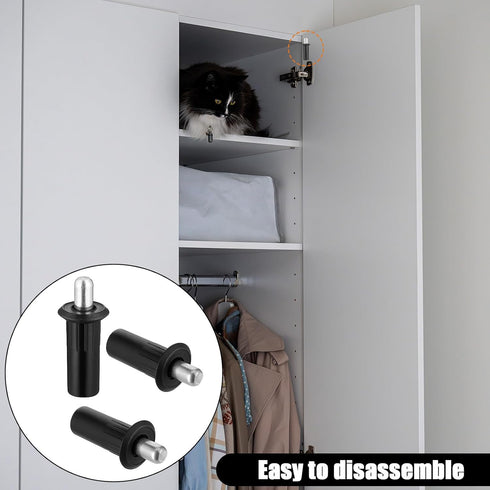 Azefnuhk 8 Pieces Black Metal Cabinet Door Damper Replacement Pins, Spring Loaded Telescopic Pivot Pin, Furniture