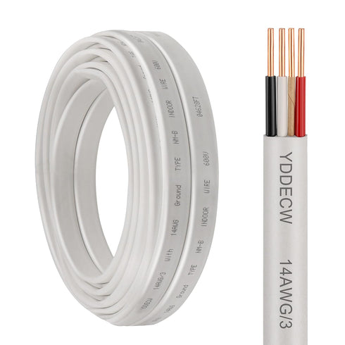 14/3 NM-B Wire with Ground - 15FT 14 Gauge Non-Metallic Sheathed Cable