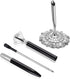 Hollow Round Pen Holder Signing Pen Set, Big Diamond Crystal Pen for Wedding, Graduation Office (Black Ink)