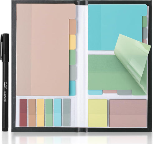Mr. Pen Transparent Sticky Note Set, 410 Pack, Divider Tabs, Morandi Colors, Translucent Sticky Notes for Planner