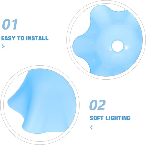 Garneck Plastic Lampshade Blue Diameter Soft Lighting Table Lamp Shade Replacement Cover for Indoor Torchiere Floor