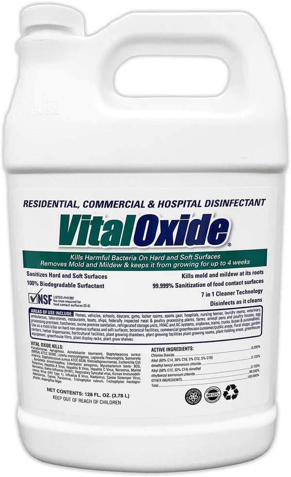 Vital Oxide Disinfectant, Deodorizer, Cleaner, Food-Contact Sanitizer, 1 Gallon, EPA Registered