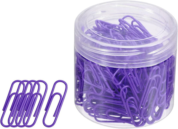 YOKIVE 200 Pcs Paper Clips, Office Clips with Smooth Surface and Box, Great for Office, Art, Home, Daily Use - Purple,