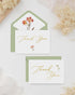 50 Pack 4x6 Inches, MAOBUYOU Floral Thank You Cards with Envelopes, Bulk Greeting Cards Green Envelopes