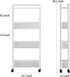 4 Slim Rolling Storage Cart for Small Space, Tier White Utility Cart Shelves Organizer, Plastic Storage Cart on Wheels