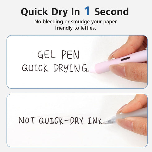 Writech Retractable Gel Ink Pens, 8ct Black Ink 0.5mm Fine Point Tip, Smooth Writing with Aesthetic Gradient Color