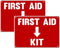 2 Pack First Aid Safety Sign - Clear Visible 7" x 10", Easy to Install, Durable Water Resistant for Indoor and Outdoor