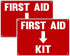 2 Pack First Aid Safety Sign - Clear Visible 7" x 10", Easy to Install, Durable Water Resistant for Indoor and Outdoor