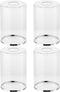 Clear Glass Light Shade with Silver Trim - 1-5/8" Fitter Opening -