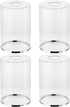 Clear Glass Light Shade with Silver Trim - 1-5/8" Fitter Opening -