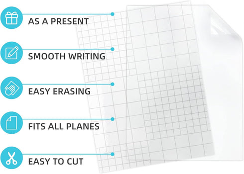 T&W SAME FILM 20 Pcs Dry Erase Board Sticker, Removable Whiteboard Stickers 8.3''x11.7'' for Wall/Desk/Refrigerator