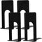 GARIOUANS 4pcs Black Iron Bookends for Desk Non-Slip Metal Book Holders, Compact Size,