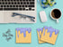 Butler in the Home 12 Pack Sticky Notes 3"x3", 50 Sheet Count Per Pad, Blue Dripping Ice Cream Sprinkles Waffle Cone