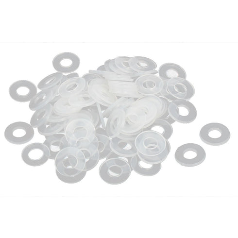 uxcell Plastic Flat Washers, 11mm OD, 5mm ID, 1mm Thickness, Sealing Gasket for Faucet Pipe, Pack of 100