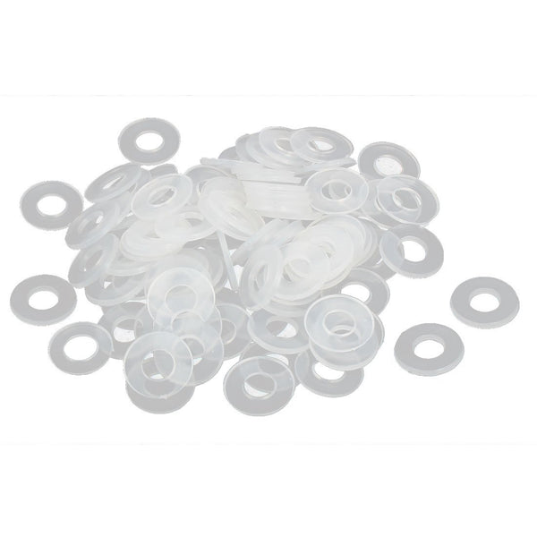 uxcell Plastic Flat Washers, 11mm OD, 5mm ID, 1mm Thickness, Sealing Gasket for Faucet Pipe, Pack of 100