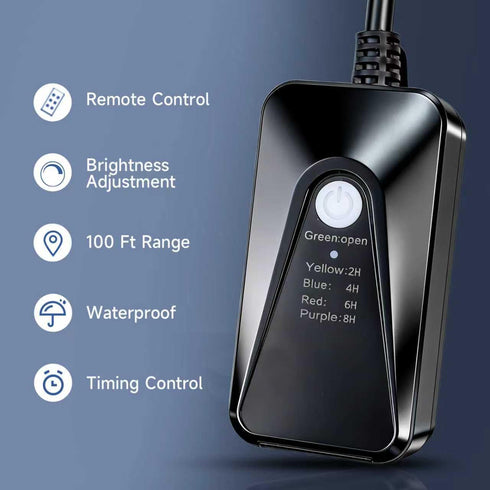 Dimmer Dimmer 100FT (2H/4H/6H/8H),Waterproof Dimmer Dimmable Outdoor for String Lights,Plug-in Switch Remote Control