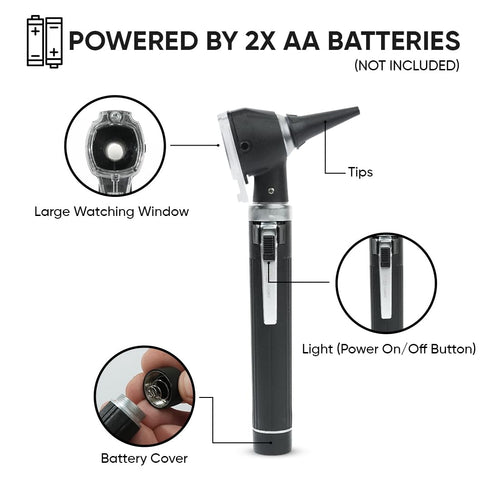 MeddSight Otoscope - Ear Scope Otoscope with Light- Portable Ear Infection, Wax Detector- Ear Otoscope for Doctors