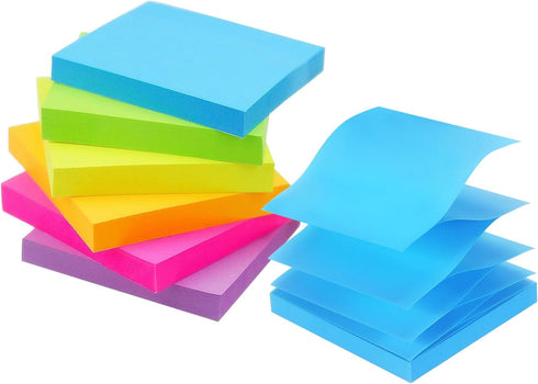 Early Buy Pop Up Sticky Notes - 3x3 Refills, 6 Pads, 6 Bright Colors, 100 Sheets/Pad