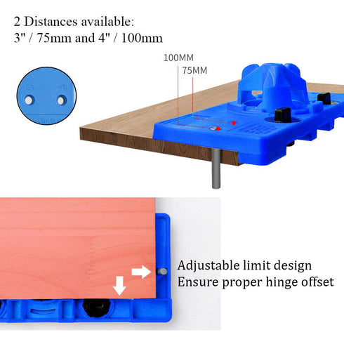 35mm Concealed Hinge Jig Kit, Woodworking Tool Drill Bits for Face Frame Cabinet Door Hinges