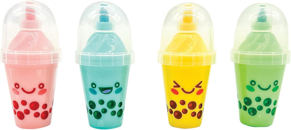 Raymond Geddes 24 Bag Anime Boba Tea Cute Highlighters, Chisel Tip Book Highlighters for Fun School Supplies