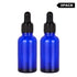 stonylab 30ml (1 oz) 2-Pack Cobalt Glass Dropper Bottle - Blue Empty Glass Bottle with Dropper, Inner Plug and Label