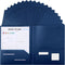 Fulmoon 48 Pack Plastic Folders, Heavy Duty File Folders with 2 Pockets, Fit Letter Size Paper, Navy Blue