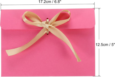 PATIKIL Invitation Envelopes, 25 Pack Greeting Card Envelope with Ribbon for Wedding Party, Rose Red by PATIKIL