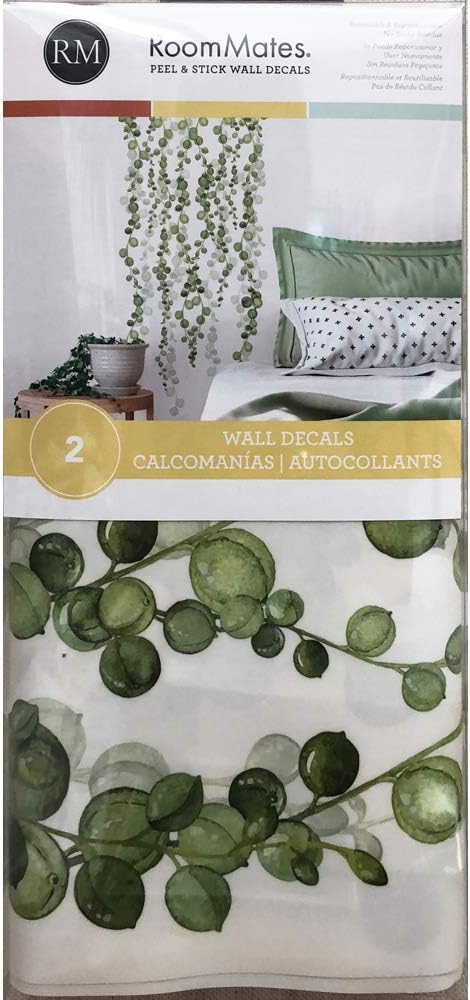 RoomMates RMK3903SCS (Pack 4) String of Pearls Succulent Vine Peel and Stick Wall Decals|