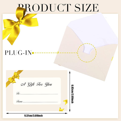 Gueevin 600 Pcs Mini Gift Card Envelopes, Holiday Gift Card Sleeves for Note Mailing, 3.69 x 2.69 in (Gold)