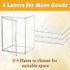Corzeergi 4 Countertop, Bakery Display Case with Layers, Bread Box for Kitchen Clear Pastry Display Case, Cookie