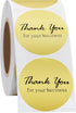 Hybsk Thank You for Your Business Stickers, Gold Foil 1.5" Round, 500 Labels Per Roll
